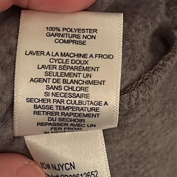 Grey Fleece Loungewear Top, size S - Picture 4 of 5